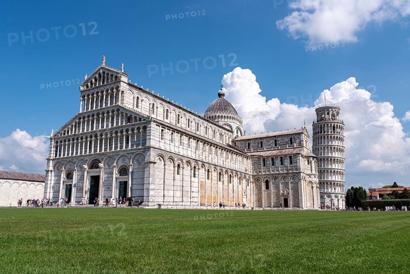 Cathedral and famous leaning tower of Pisa, Italy