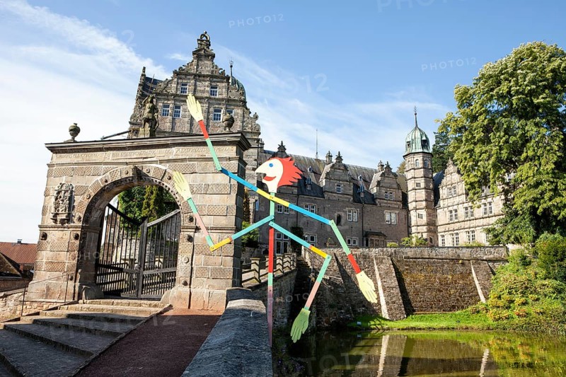 Schloss Haemelschenburg Castle near Hamelin, Weserbergland, Lower Saxony, Germany, Europe, Das Schloss Hämelschenburg, Weserrenaissance, Emmerthal, Weserbergland, Niedersachsen, Deutschland