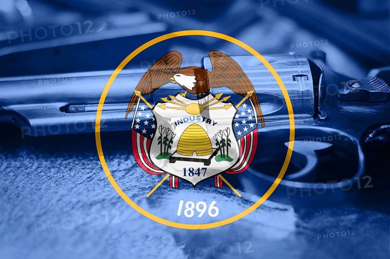 Utah flag (U.S. state) Gun Control USA. United States Gun Laws