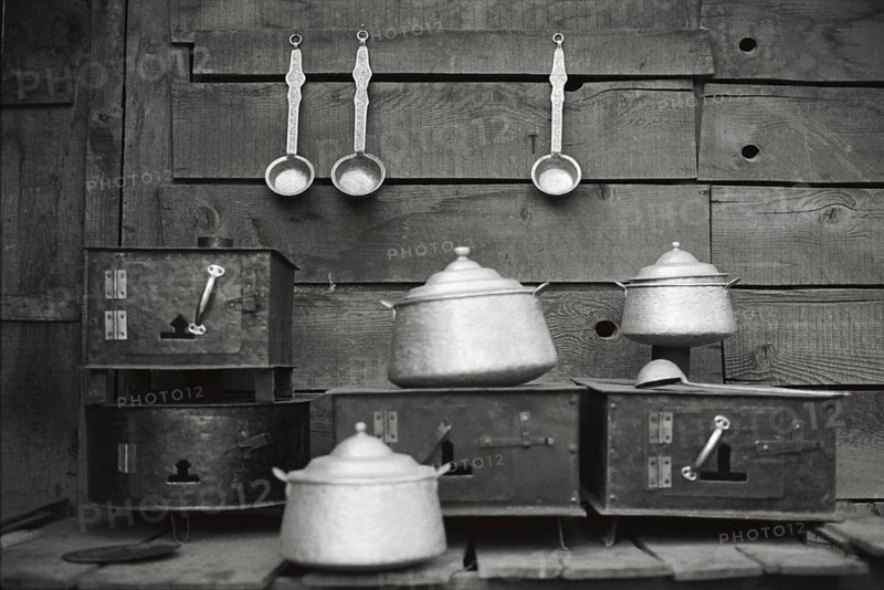 Kitchen utensils, Manali, Himachal Pradesh, India