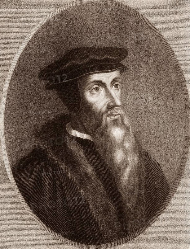 Johannes Calvin or Jean Cauvin, 1509 - 1564, a French-born reformer and founder of Calvinism, Johannes Calvin oder Jean Cauvin, 1509 - 1564, ein Reformator französischer Abstammung und Begründer des Calvinismus