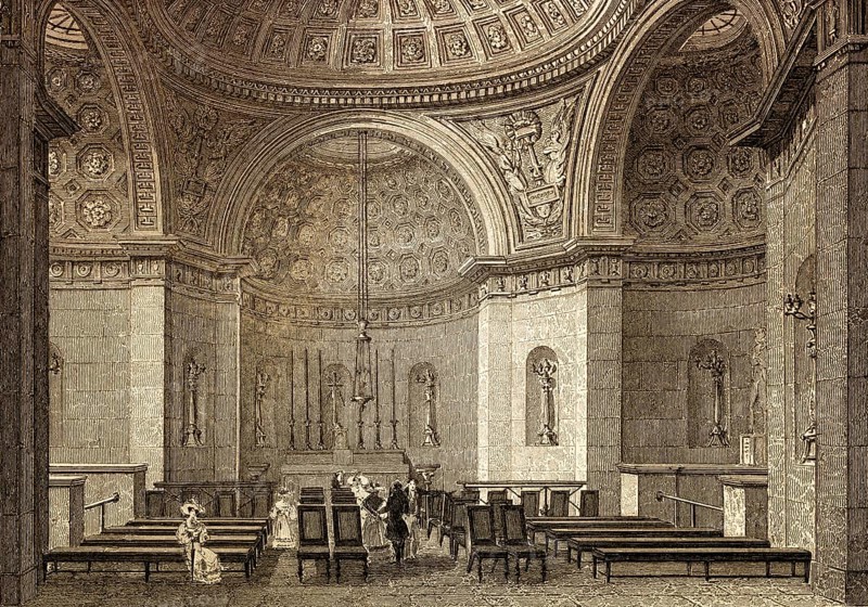 The Chapelle expiatoire, Paris, antique steel engraved print, 1831