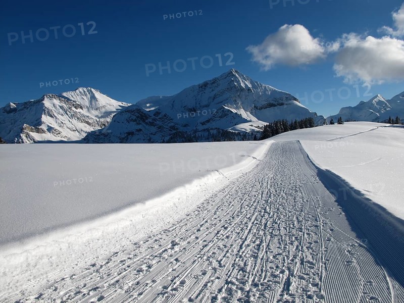 Mountains near Gstaad in the winter, Wispile
