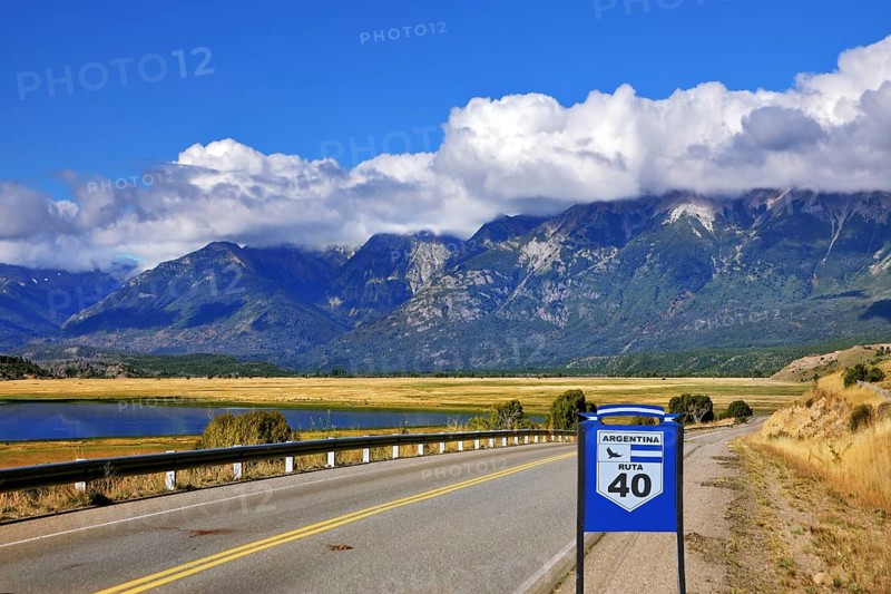Patagonia. The longest road in Argentina Ruta 40 is laid parallel to the Andes of picturesque lakes and fields
