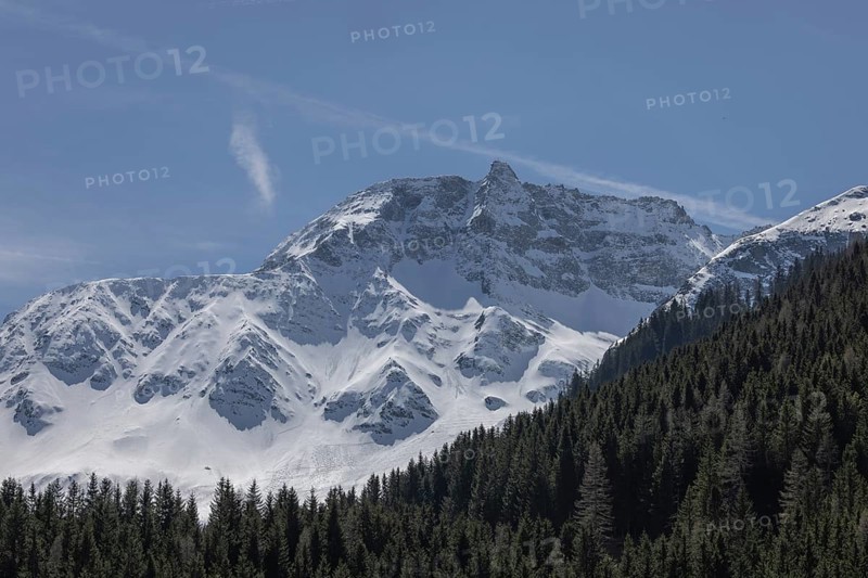 Landscape panorama, Sonnblick observatory, weather station, winter picture