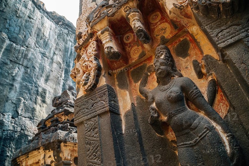 Ellora Caves ancient ruins in Maharashtra, India