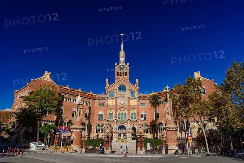 Hospital of the Holy Cross and Saint Paul (Hospital de la Santa Creu i Sant Pau) by Domènech, a UNESCO World Heritage Site in Barcelona, Spain