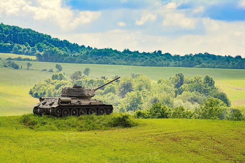 Tank of World War 2 on the Field Kapisova, Slovakia