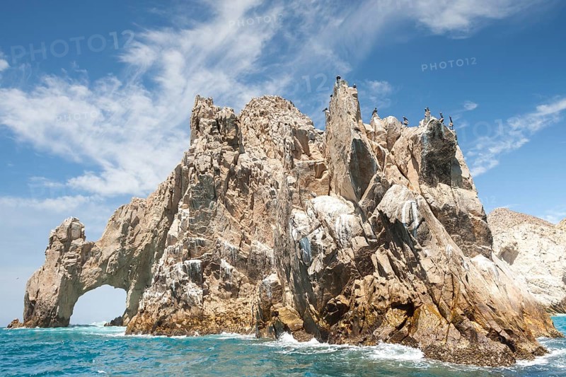 Rocks formation at the end of land named los arcos. Cabos San Lucas, Baja California Sur. Mexico