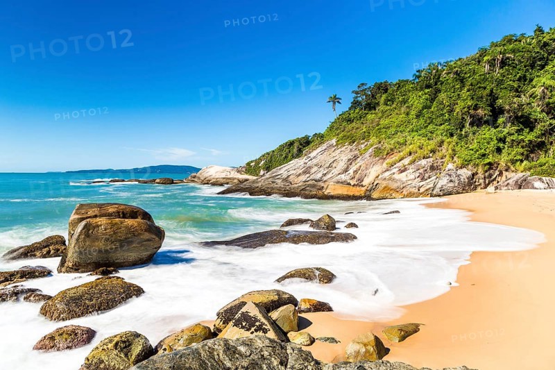 Beach in Balneario Camboriu, Santa Catarina, Brazil. Estaleirinho Beach