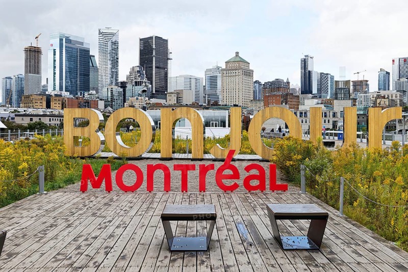 At the Cruise Ship Terminal with view on the city, Montreal, Province of Quebec, Canada