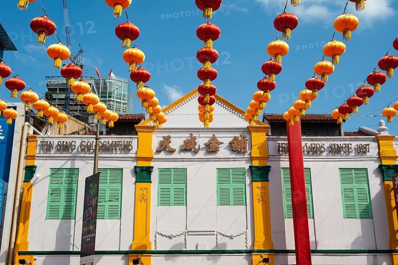 11.02.2019, Singapore, Republic of Singapore, Asia, Annual street decoration with lanterns for the Chinese Lunar New Year along South Bridge Road in Singapore's Chinatown district