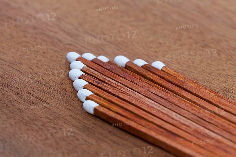 Detail of luxury matches on the wooden desk