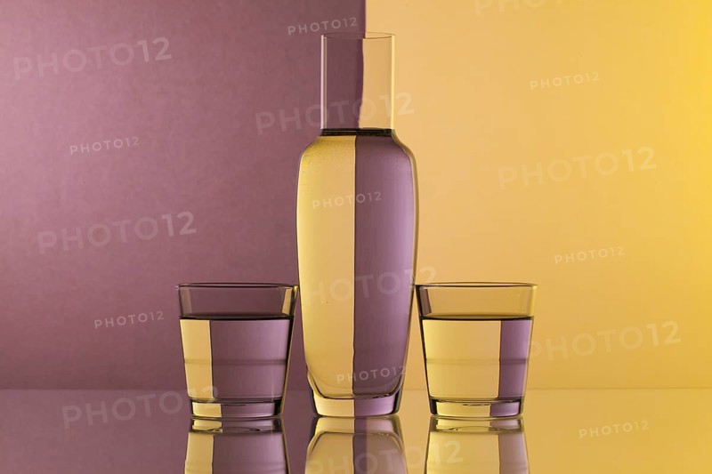 Glasses of water on the glass table