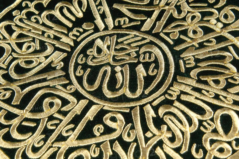 A fabric with oriental golden pattern