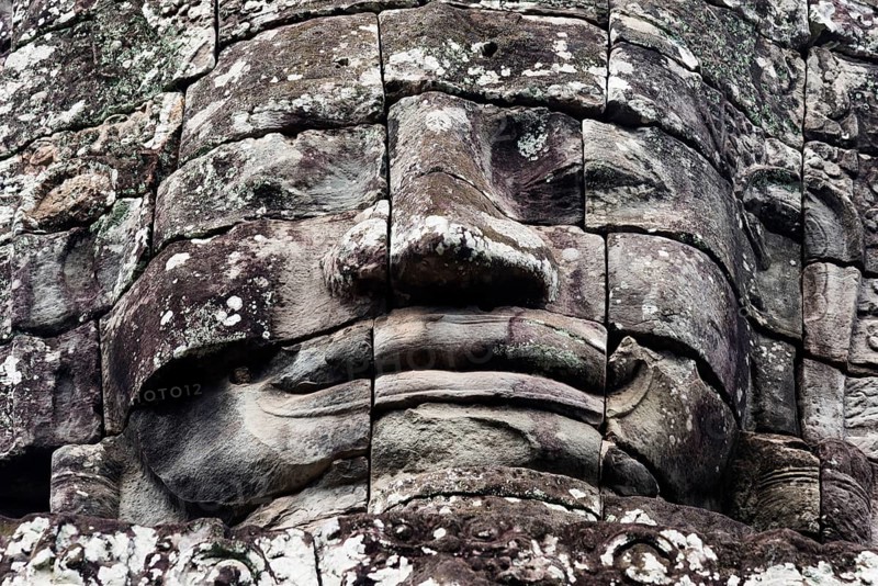 Buddhist gatekeepers, mystical, enchanted, close-ups, Khmer Kingdom, Theravada Buddhism, Unesco World Heritage Site, sacred statues, Angkor Thom, Angkor Wat, Siem Reap, Cambodia, Southeast Asia