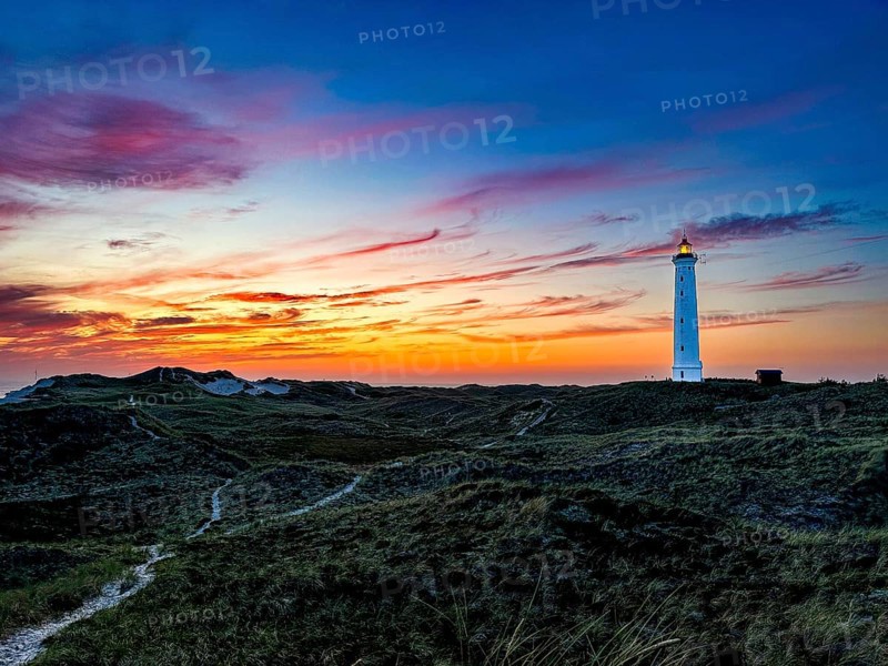 Sunset at Lyngvig Fyr near Hvide Sande, Denmark