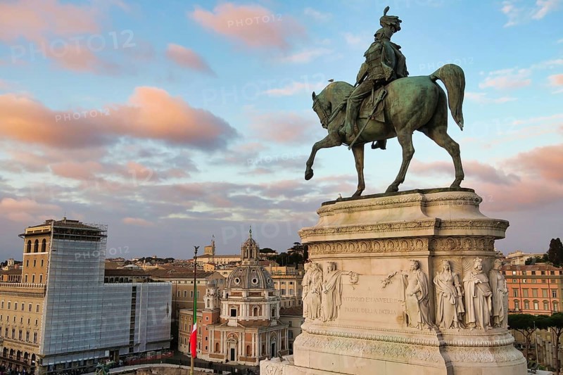 Statue of st stephen in budapest hungary, photo as a background in old italian roman capital city, rome, italy