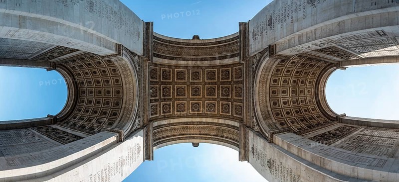 Iconic Arc de Triomphe in Summer in Paris, France