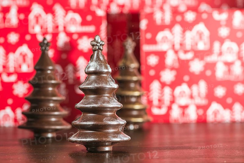 Chocolate Christmas Trees. Brown chocolate. Bulgaria