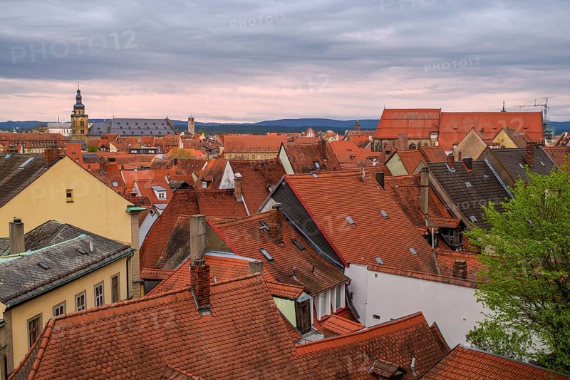 Panoramic view of the old town of Bamberg in Bavaria, Germany