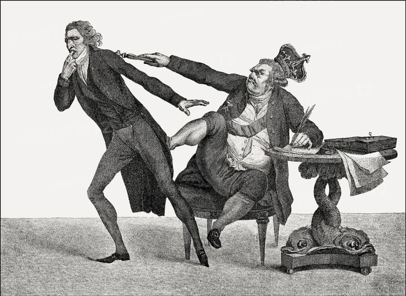 Caricature on King George III and William Pitt the Younger