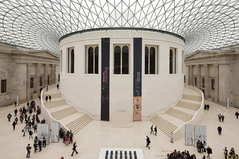 Inner courtyard with glass roof by Norman Foster
