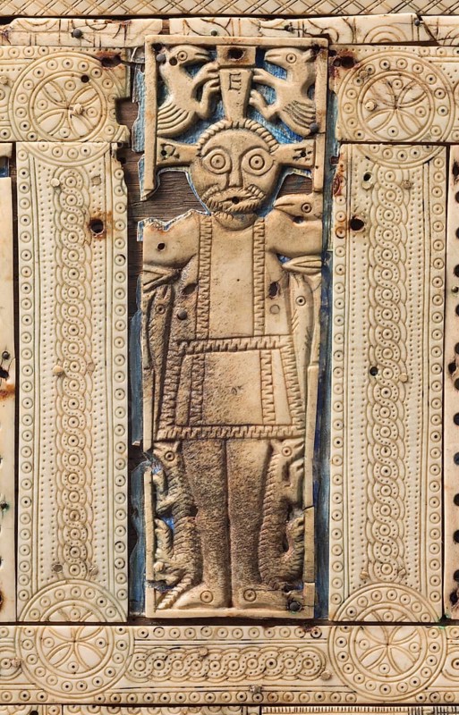 Werden reliquary, supporting altar, 13th century, reliefs made from walrus tusk