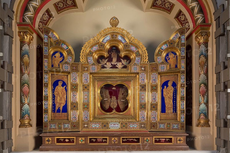 Shrine altar for the sandals of Christ (19th century), open
