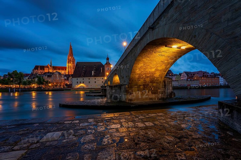 Panoramic view of Regensburg's old town on the Danube in Germany