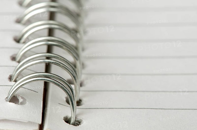 Spiral notebook very close up