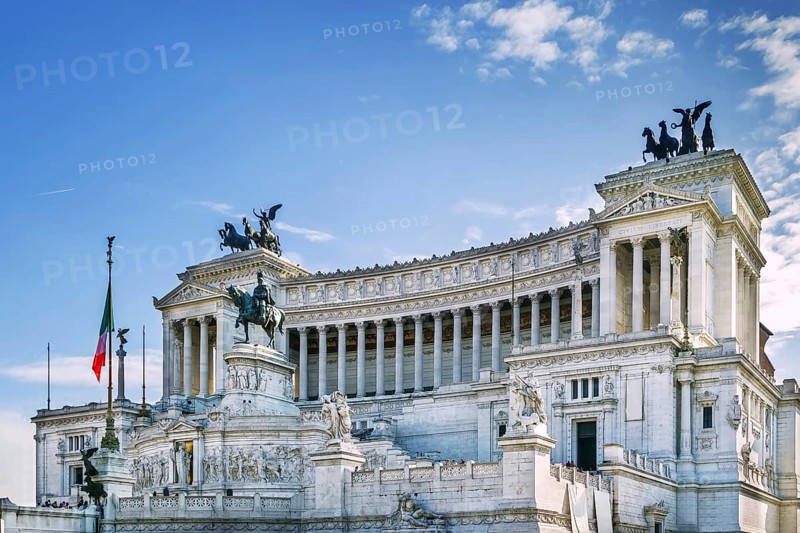 Altare della Patria also known as National Monument to Victor Emmanuel II is a monument built in honour of Victor Emmanuel, the first king of a unified Italy, Rome, Italy