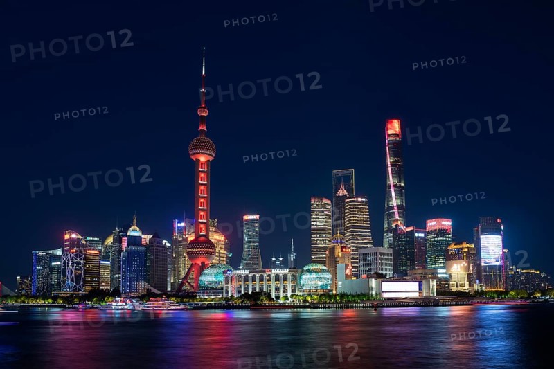 Skyline, skyscraper, Pearl Tower, Shanghai Tower, Shanghai World Financial Centre, sunset, Shanghai, People's Republic of China
