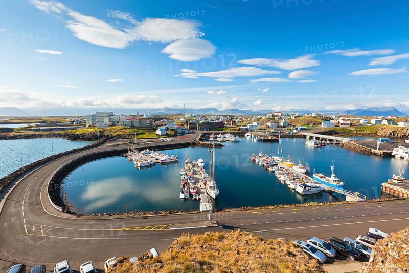 The town of Stykkisholmur, Snaefellsnes peninsula, the western part of Iceland