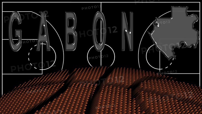 Gabon on Basketball Court, National Theme Concept