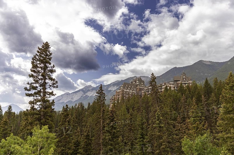 Opened in 1888 the Fairmont Banff Springs hotel, more commonly known as The Banff Springs is a National Historic Site of Canada and rises out the trees in Banff National Park in Alberta, Canada, North America
