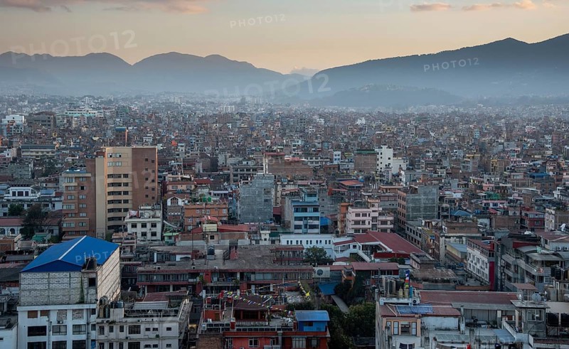 The cityscape of Kathmandu city the capital of Nepal Asia during sunset