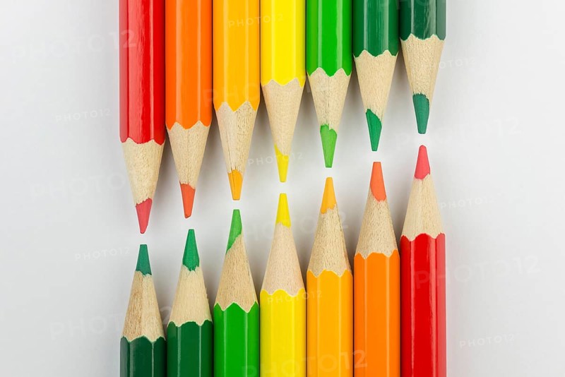 Conceptual crayons represented as successor double energy label colors