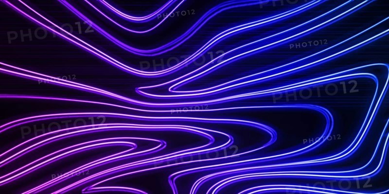 Neon Glow blue and purple lines on a dark background, Cyberpunk background