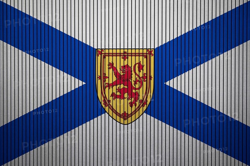 Nova Scotia Flag painted on the cracked grunge concrete wall