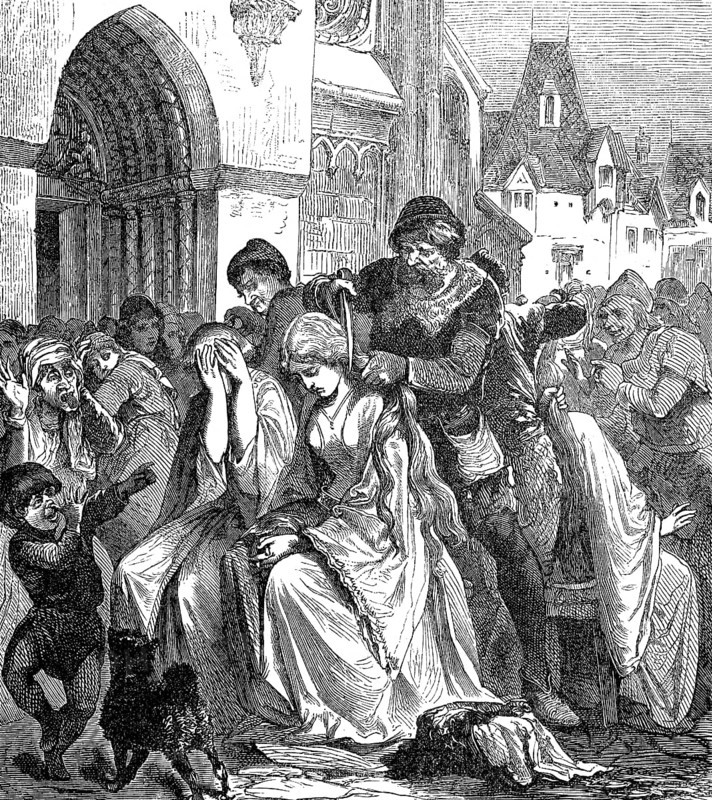 Forced hair cut to women having sex with Catholic priests, 11th century