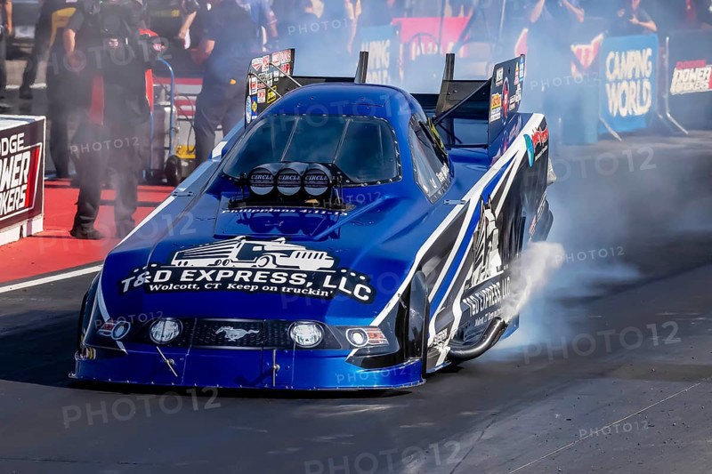 NHRA driver, Terry Haddock, prepares to qualify for the Dodge Power Brokers NHRA Mile-High Nationals in Morrison, CO, USA