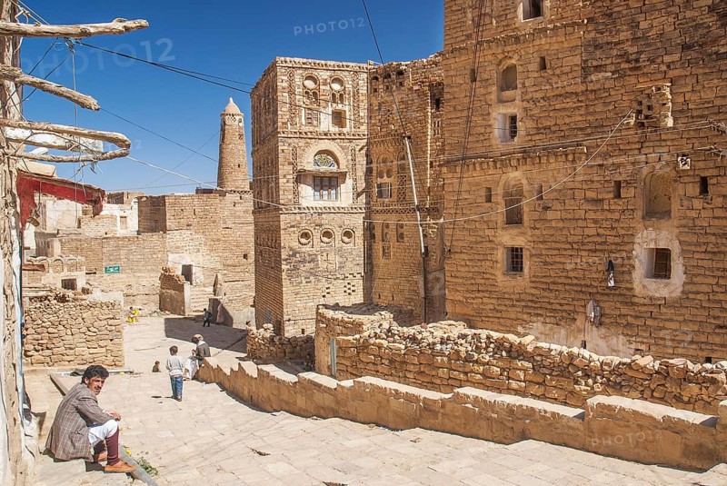 Shibam village street in yemen