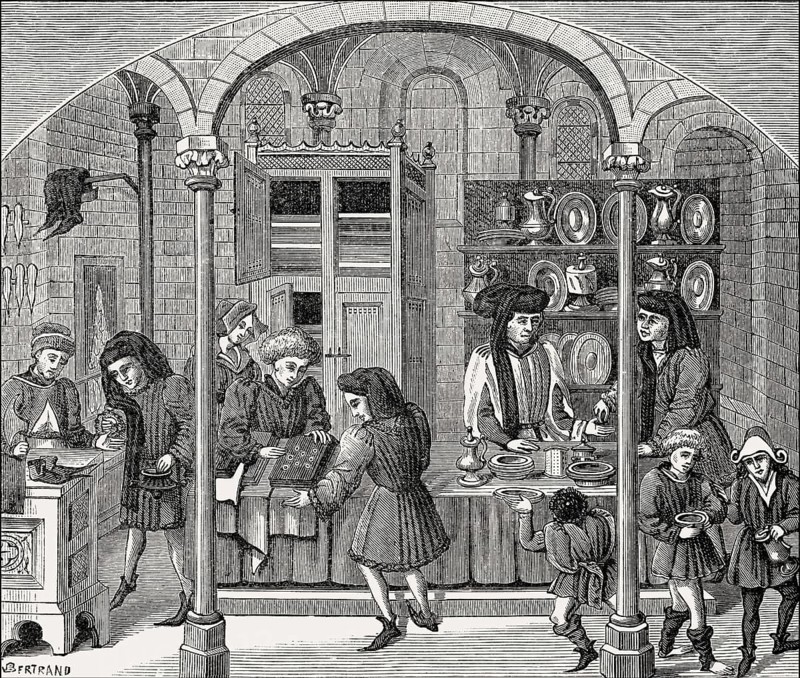 Boutique in Paris, France, Middle Ages
