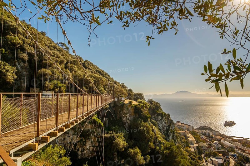 Beautiful Landscape of the Windsor Suspension Bridge from Gibraltar in Spain's South Coast