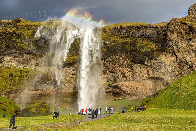 Seljalandsfoss in the evening, south coast, Iceland