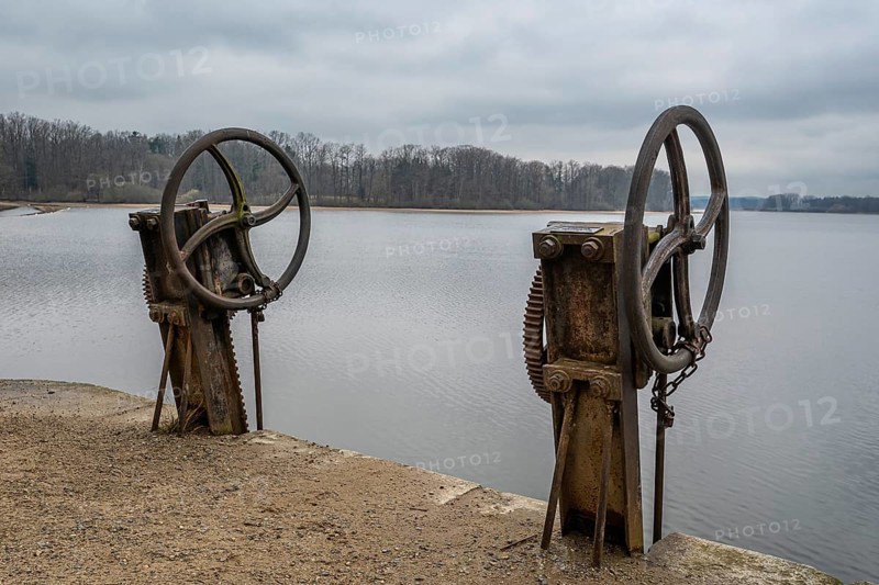 Floodgate on the pond, Trebon, Czech Republic. Floodgate valve