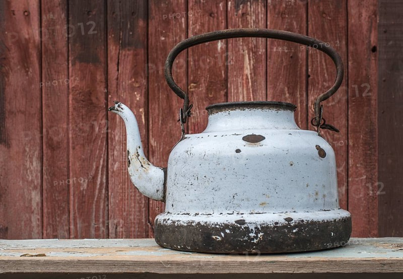 Old vintage metal teapot