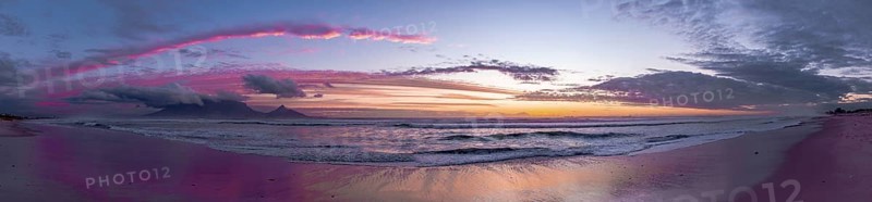 Cape Town view from Bloubergstrand during sunset, South Africa