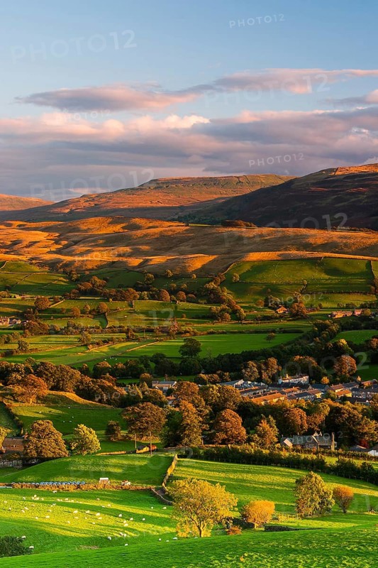 Sedbergh city in Yorkshire Dales National Park in England